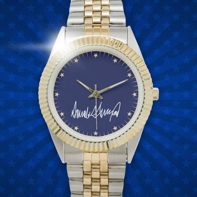 Montre Trump Signature bleu foncé étoiles et rayures (Créateur téléchargé)