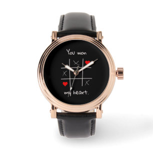 Montre Tu as gagné mon coeur Tic-Tac-Toe Drôle Valentin