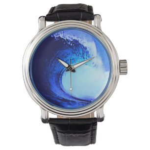 Montre tube à ondes bleues