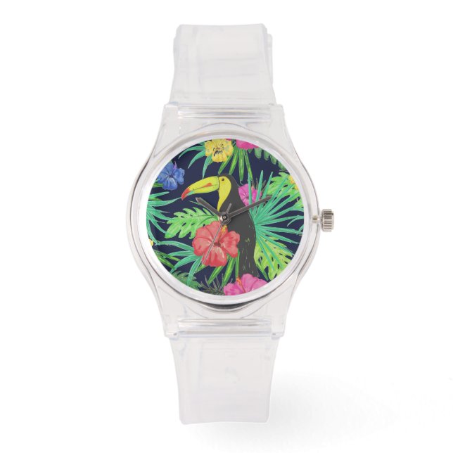 Montre Tucan tropical et forêt tropicale Feuille (Recto)
