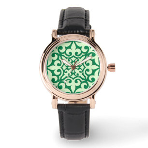 Montre Tuile marocaine - émeraude et vert clair