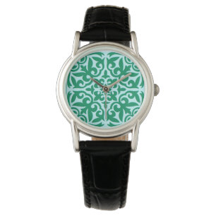 Montre Tuile marocaine - turquoise et aqua