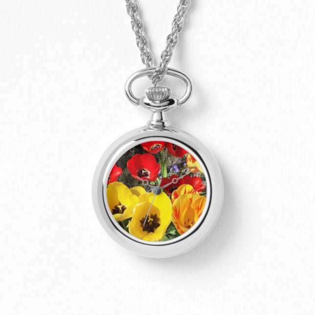Montre Tulipes Jaunes et Rouges (Recto)