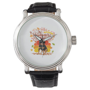 Montre Turquie Thanksgiving Fall Funny Rottweiler Chien O