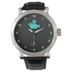 Montre Turquoise ; Appareil-photo de film de vert bleu