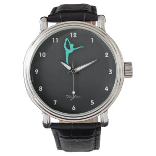 Montre Turquoise ; Danseur classique de vert bleu