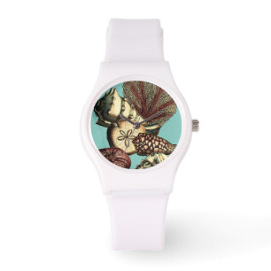 Montre Turquoise Shell et collection de corail rouge