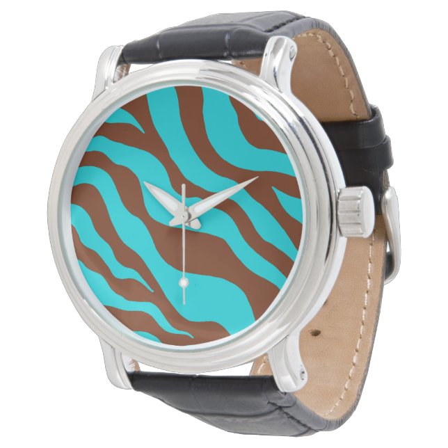 Montre Turquoise Zebra (Incliné)