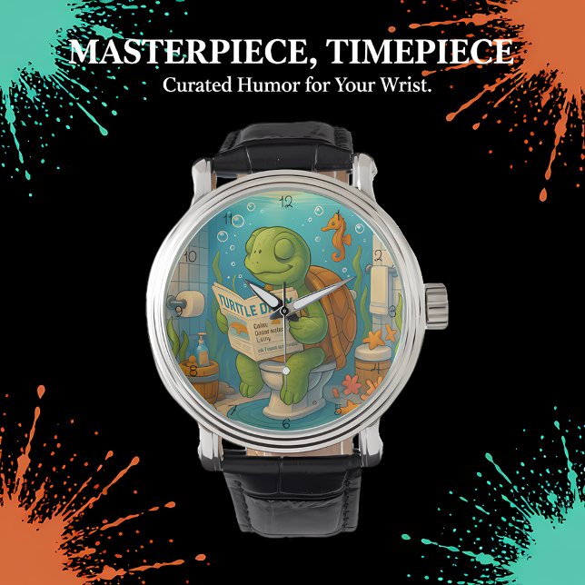 Montre Turtle on Toilet Reading (Créateur téléchargé)