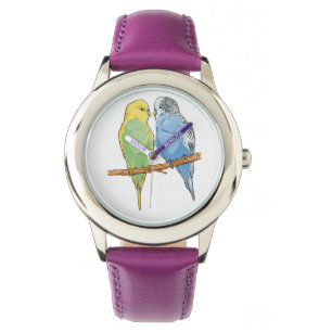 Montre Two cute bleu et green Budgies