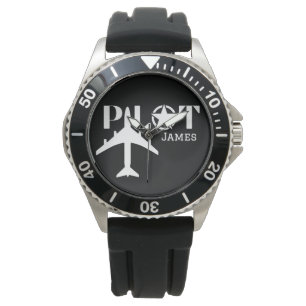Montre Typographie du pilote et minimaliste de l'avion Pe