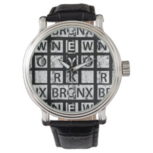 Montre Typographie grunge de Bronx New York