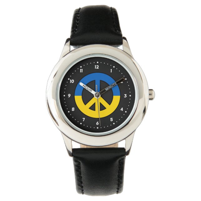 Montre Ukrainian peace sign on a black background (devant)
