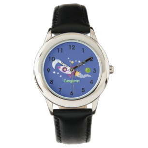 Montre Un adorable vaisseau-fusée dans l'espace dessin an