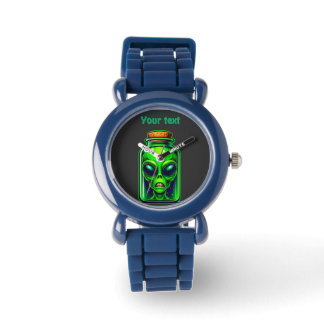 Montre Un Alien vert dans une bouteille de Neon Illustrat