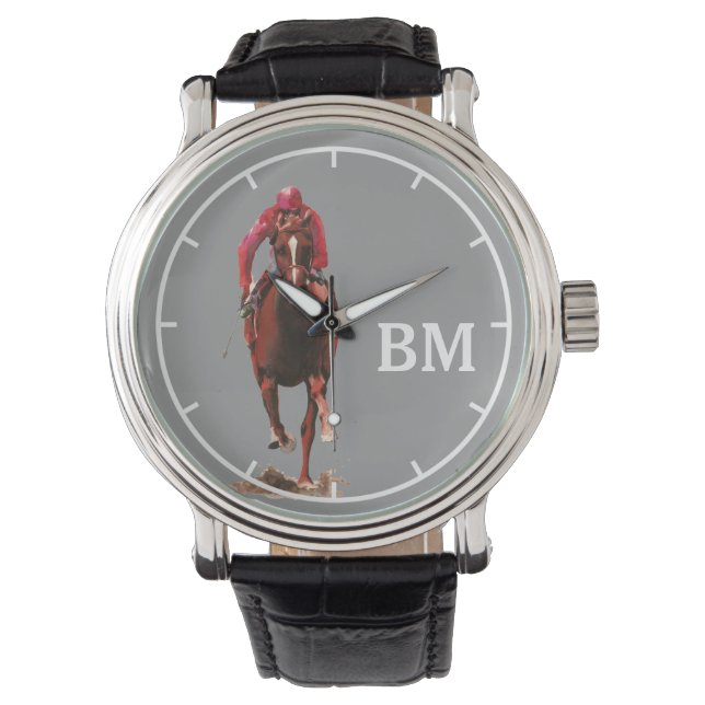 Montre un cheval et des initiales personnalisées (devant)