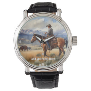 Montre Un cowboy à cheval dans la baie