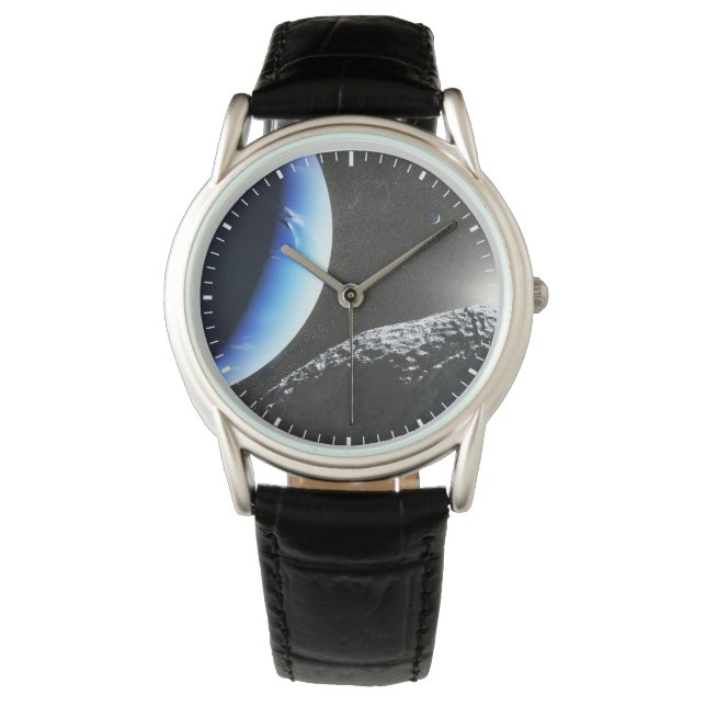 Montre Un Hippocamp de la minuscule lune de Neptune. (devant)