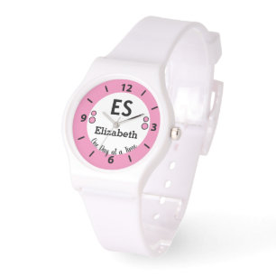 Montre Un jour à la fois nom monogramme rose