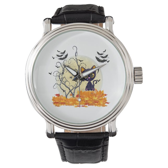Montre Un mignon fantôme avec bonbon d'halloween (devant)