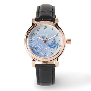 Montre Un papillon et des coeurs