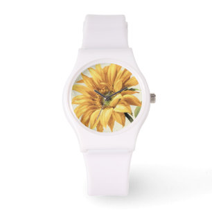 Montre Un tournesol en pleine floraison