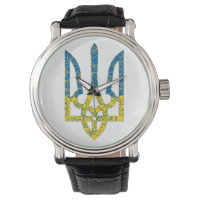 Un trident ukrainien texturé drapeau d'Ukraine cou