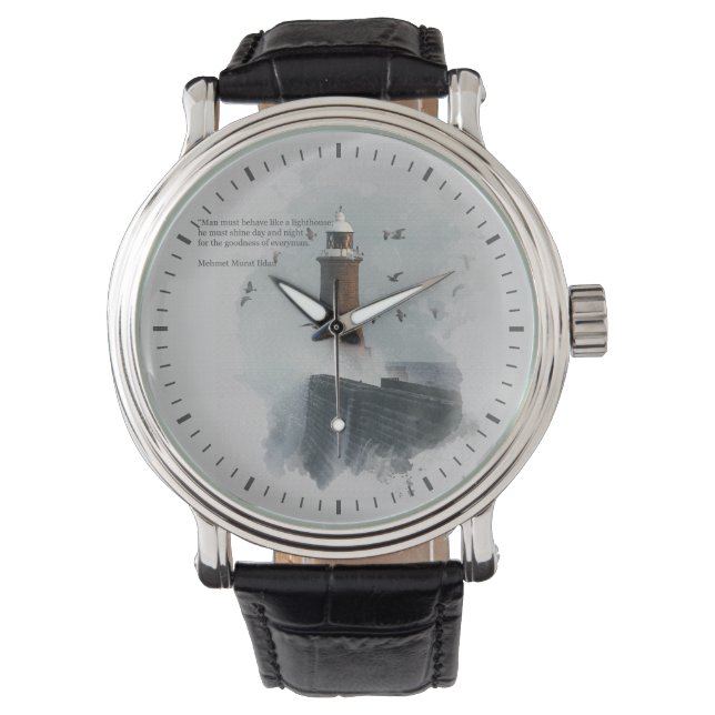 Montre Une énorme vague frappe un phare (devant)