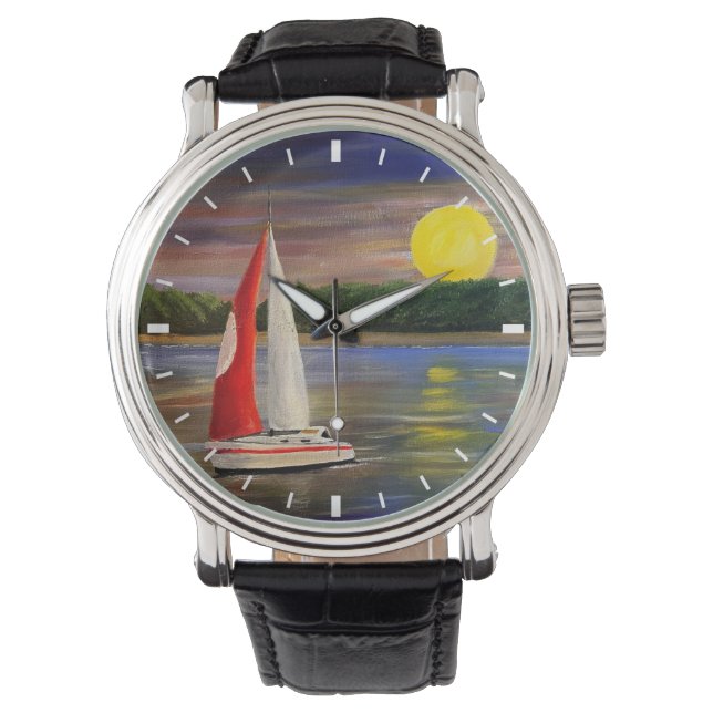 Montre Une voile coucher de soleil, par Gary Poling (devant)