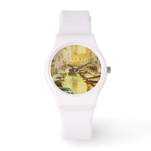 Montre Une vue du canal avec des bateaux et des bâtiment