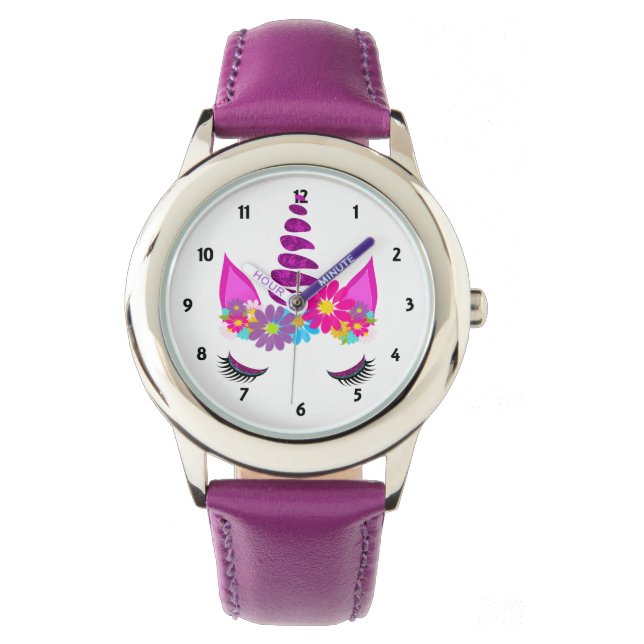 Montre Unicorn Flowery Super mignonne Girl (devant)