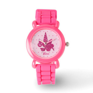Montre Unicorn rose faux parties scintillant lunettes de