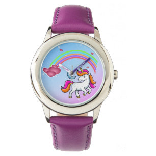 Montre Unicorne adorable, Arc-en-ciel coloré, Élégant