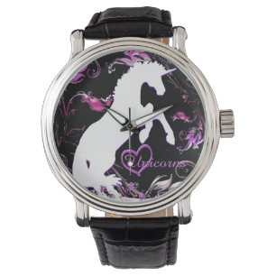 Montre Unicorne blanche V (éclaboussure colorée)
