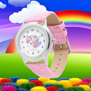 Montre unicorne de imaginaire mignon nom d'ajout