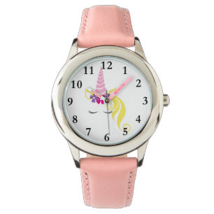 Montre Unicorne de la couronne de fleurs mignonnes