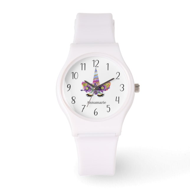 Montre unicorne mignonne ajouter nom (Recto)