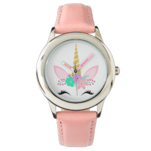 MONTRE UNICORNE SOURIANTE PASTEL PERSONNALISÉE
