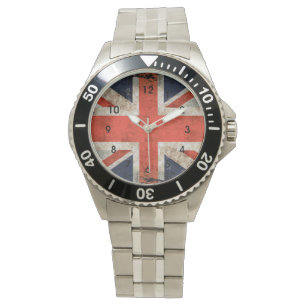 Montre Union Jack déchiquetée âgée