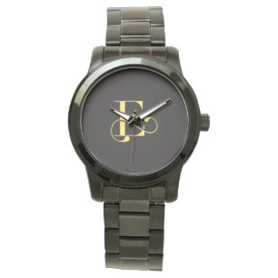 Montre Unisex Monogramme lnitienne surdimensionnée Bracel