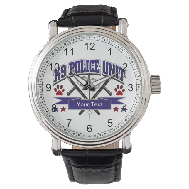 Montre Unité de police K9 personnalisée (devant)
