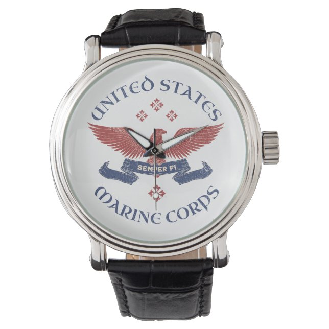 Montre US MARINES Eagle RWB Patriotic Semper Fi (devant)