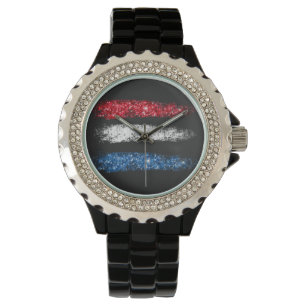 Montre *~* USA .  Drapeau Abstrait américain moderne