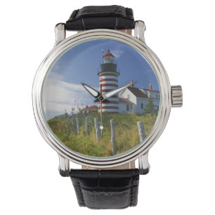 Montre USA, Maine, Lubec. Phare de West Quoddy Head