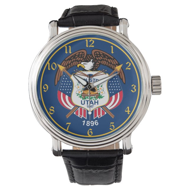 Montre Utah : Le drapeau américain de l'État de la ruche, (devant)