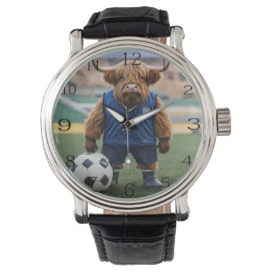 Montre Vache Amusante Des Highlands, Vêtue Pour Le Footba