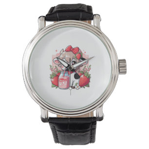 Montre Vache de fraise Kawaii Anime Lait de fraise _6