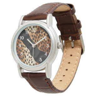 Montre Vachette blanche à crème Brown noire
