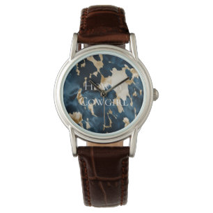 Montre Vachette dorée Brown de l'Ouest