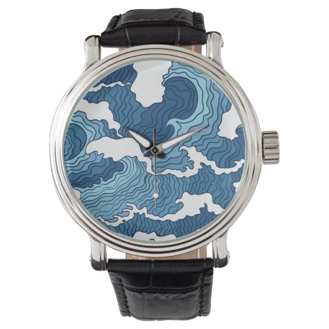 Montre Vagues Abstraites (devant)
